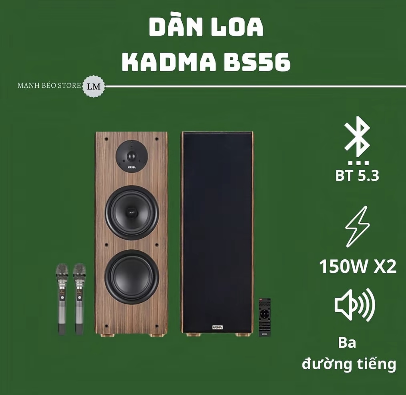 Dàn loa Kadma - BS56 - 3 đường tiếng - 300W