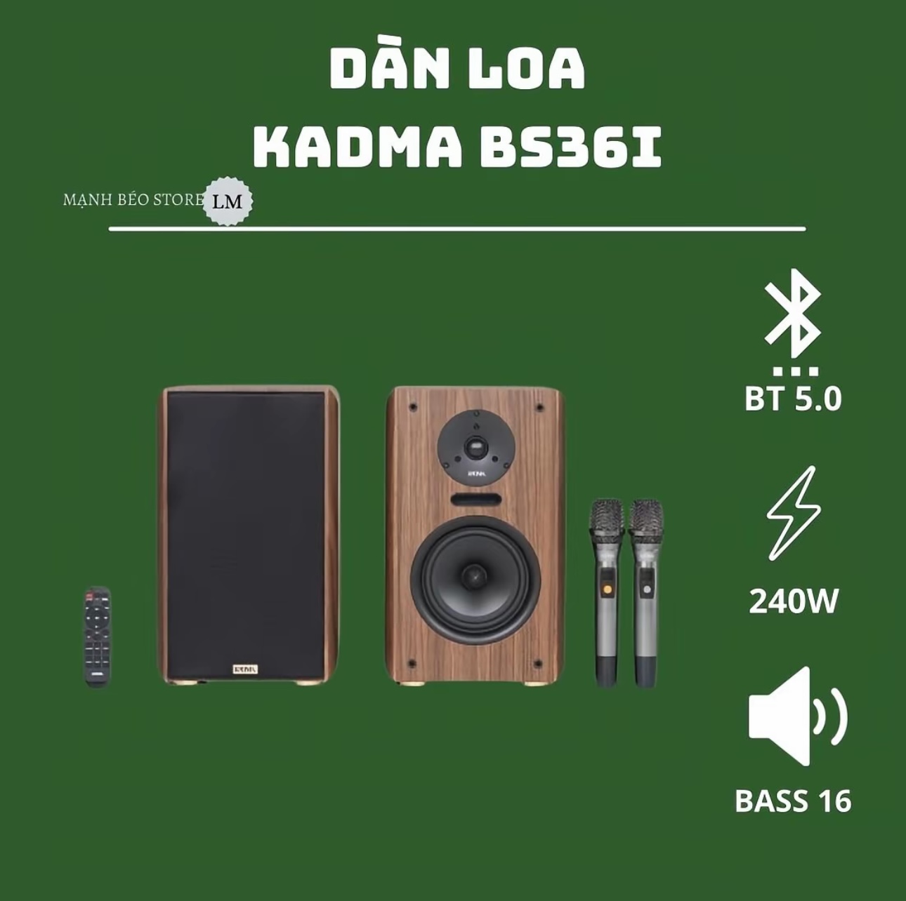 Dàn loa Kadma - BS36i - Bookshelf Active - Tặng bộ chân 1tr